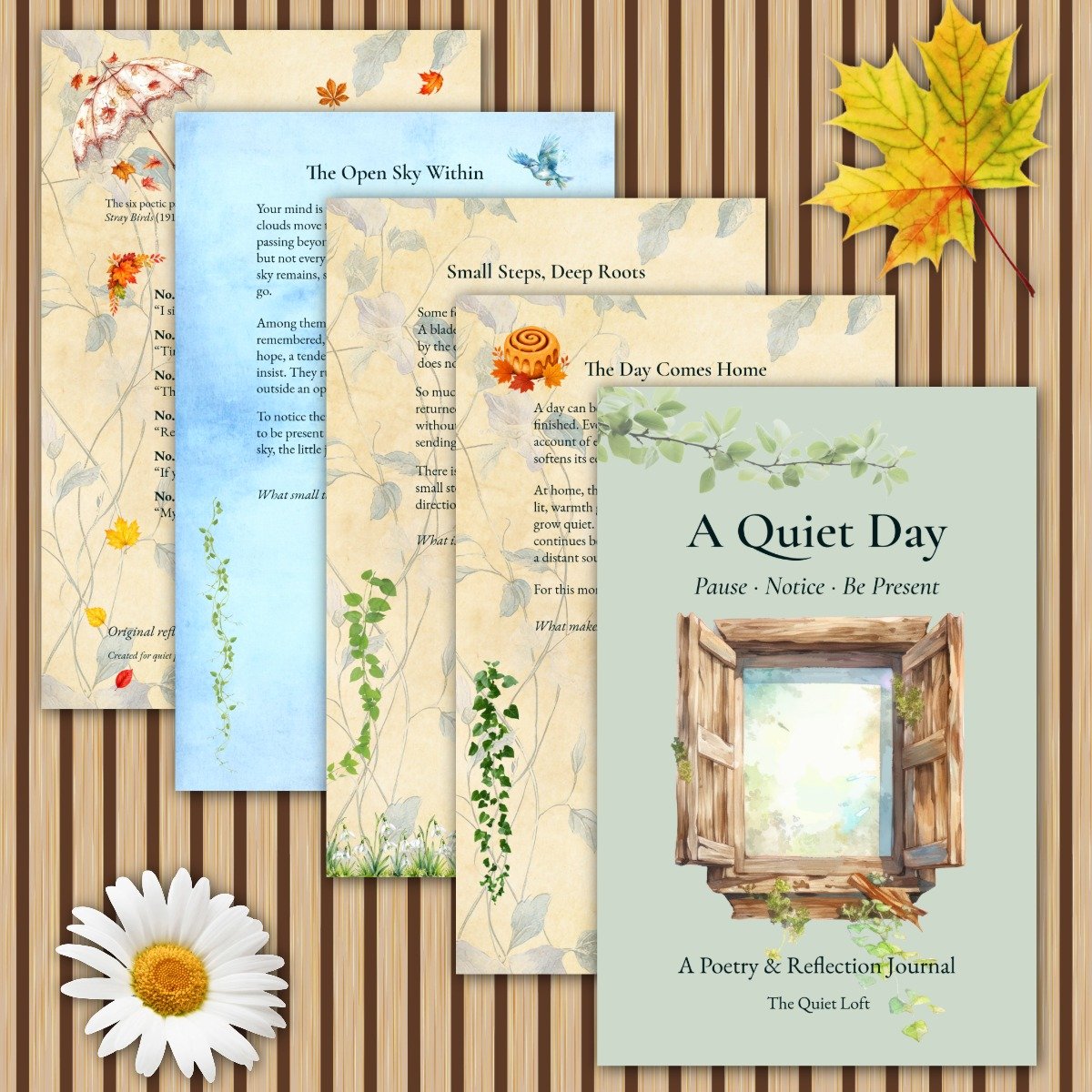 A Quiet Day — Printable Poetry & Reflection Junk Journal
